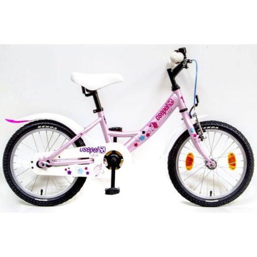 Csepel Lily 16" gyermek kerékpár - Pink, unicornis mintával