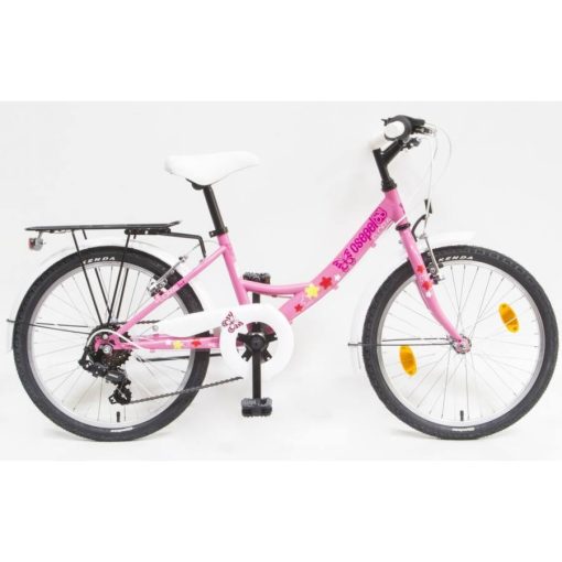 Csepel Flora 20" gyermek kerékpár - Rózsaszín, pillangós