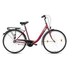   Csepel Budapest B 28" felnőtt városi kerékpár, 3 seb. agyváltó - Metál bordó